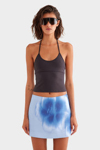 Low Cut Stretch Cotton Tank - Dark Chocolate