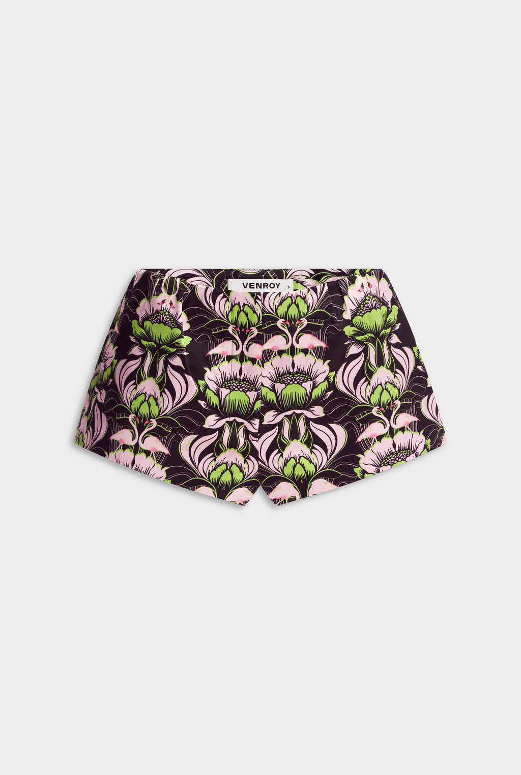 Silk Cotton Mini Short - Black/Pink/Green Acid Floral
