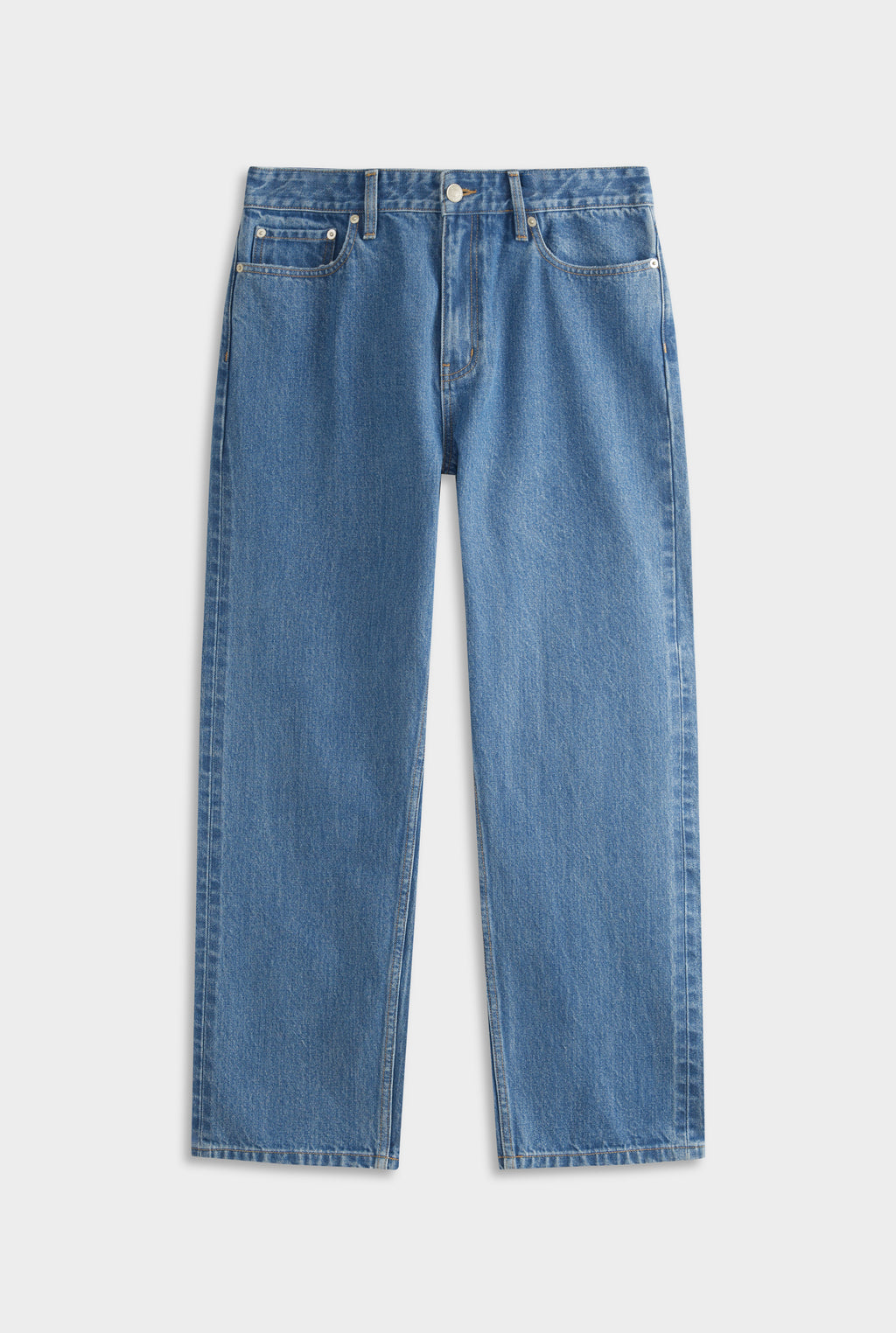 Straight Leg Denim Jean - Mid Blue