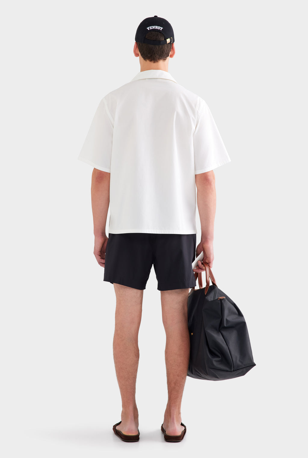 Oversized Cotton Short Sleeve Shirt - White