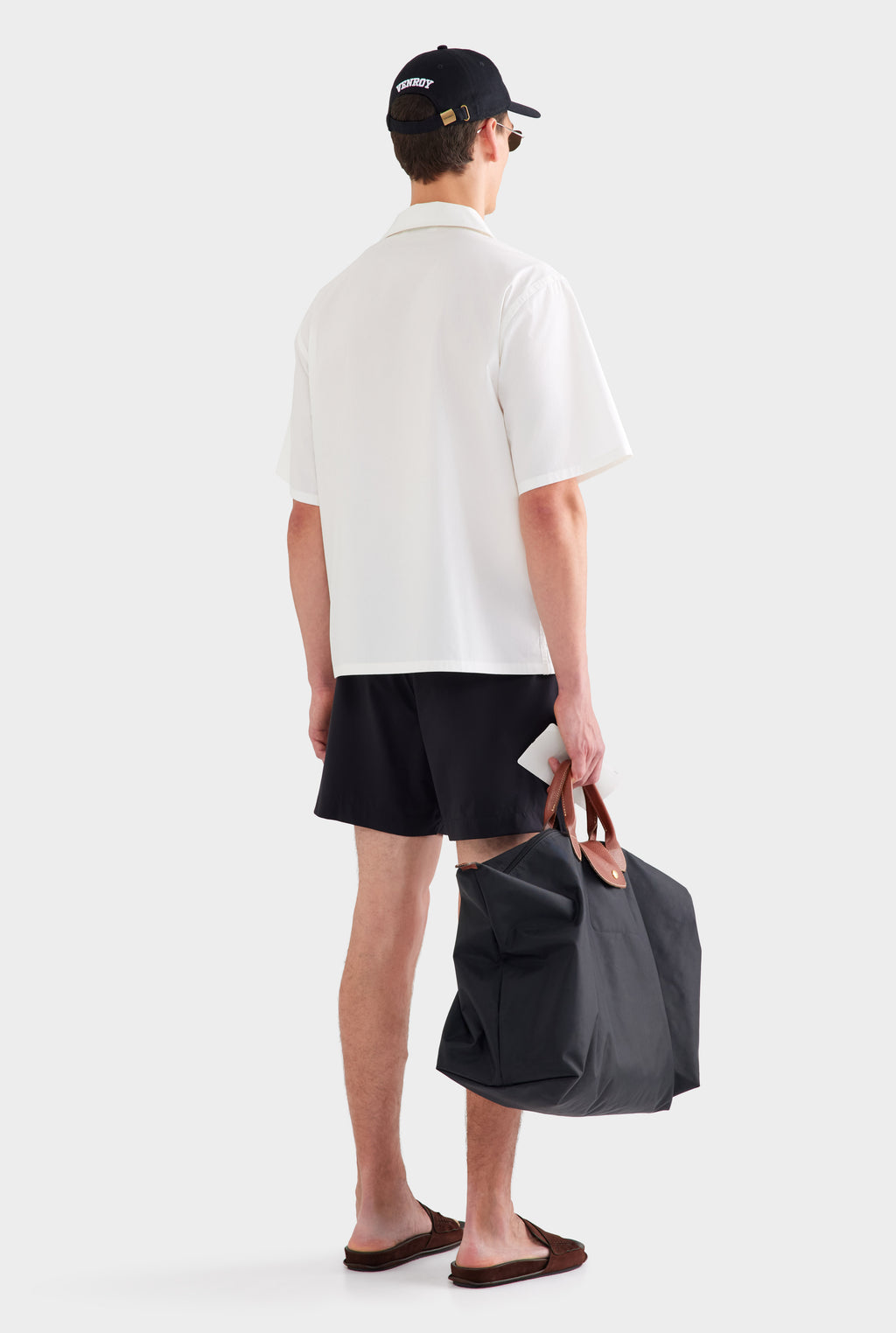 Oversized Cotton Short Sleeve Shirt - White