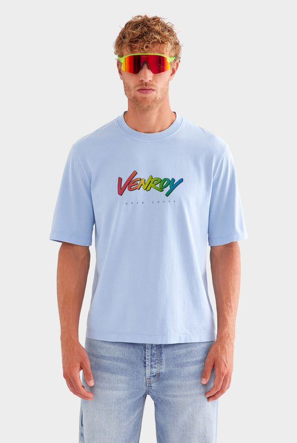 Oversized Cotton T-Shirt - Pigment Dyed Powder Blue