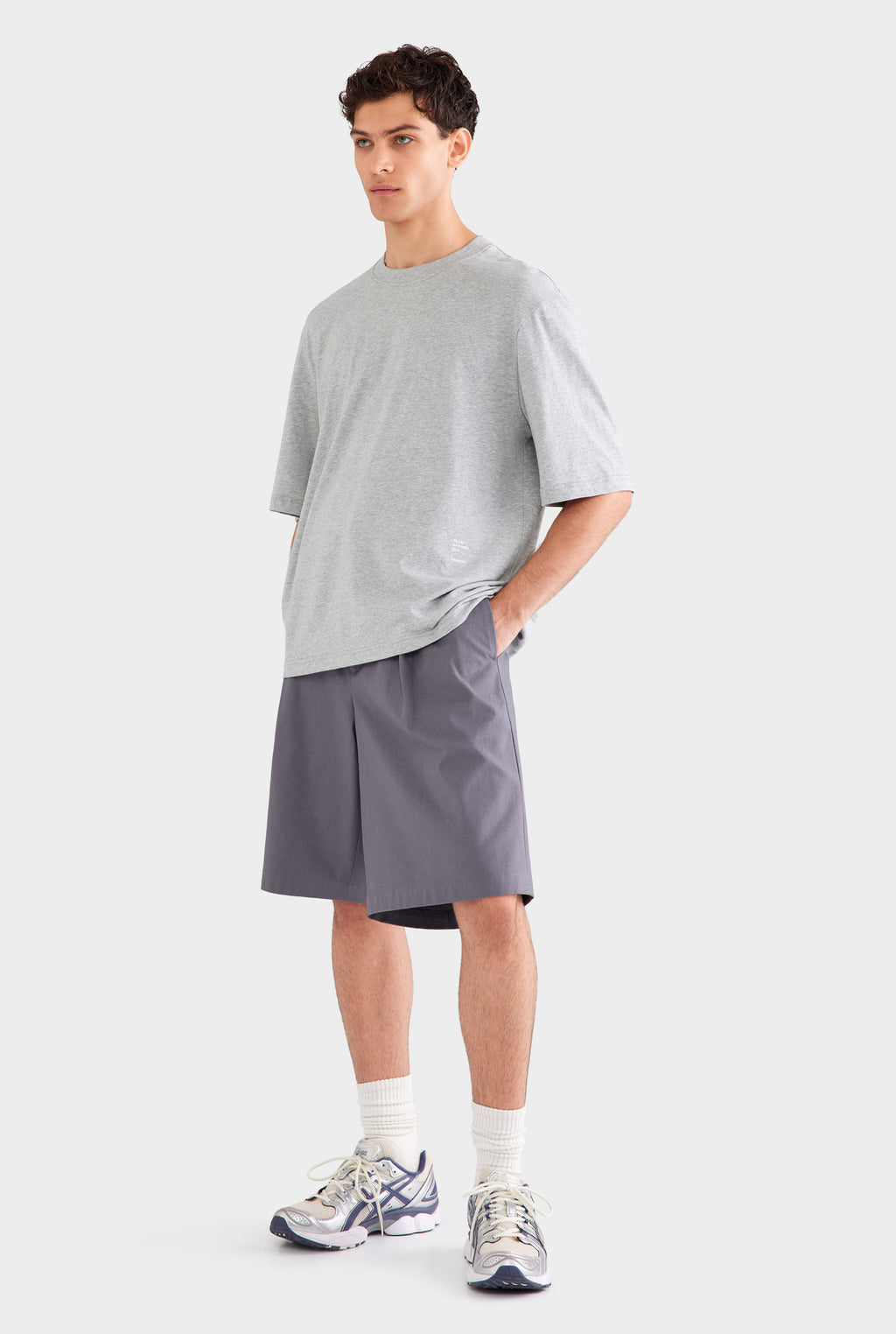 Oversized Cotton T Shirt - Grey Marl Lily