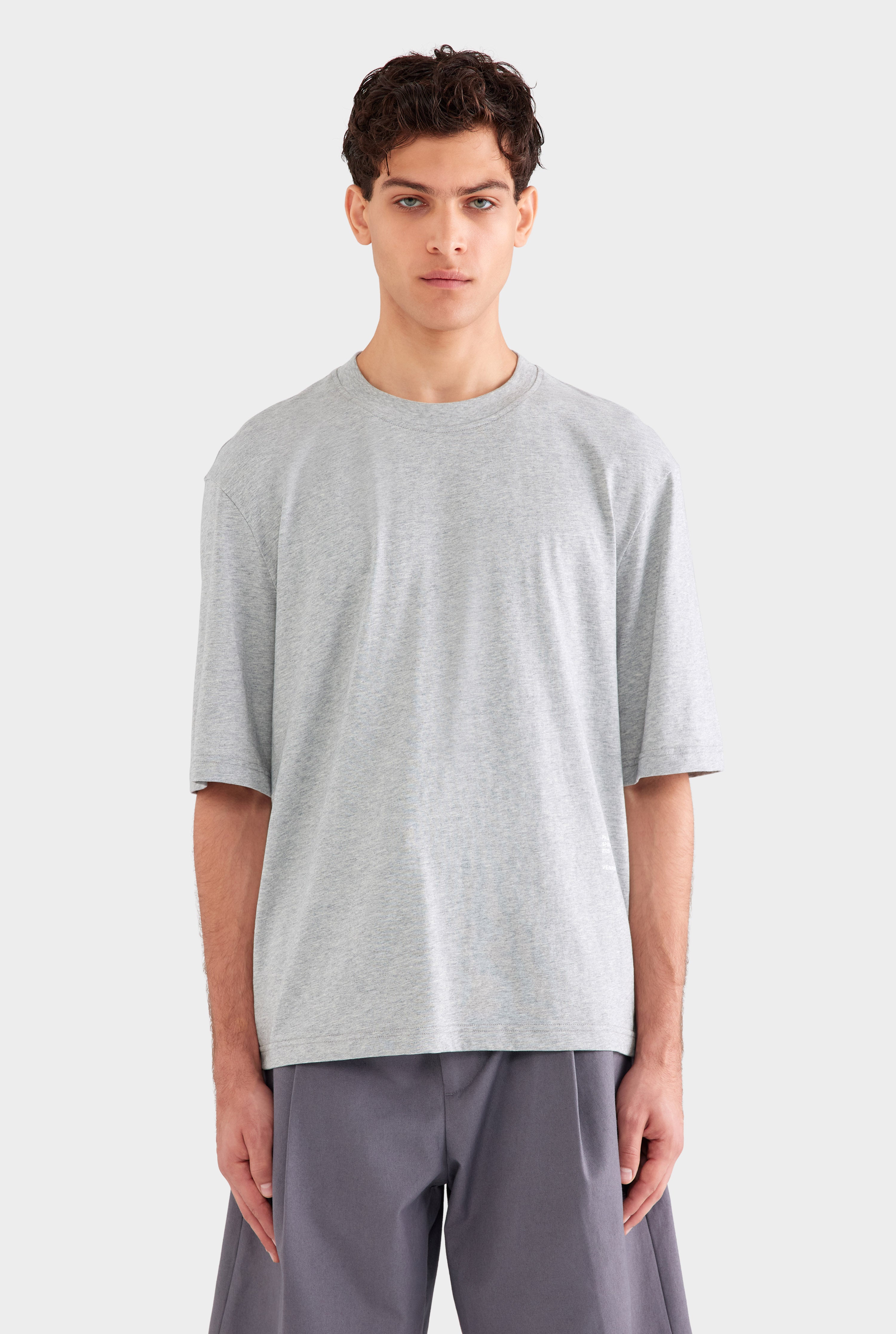 Oversized Cotton T Shirt - Grey Marl Lily