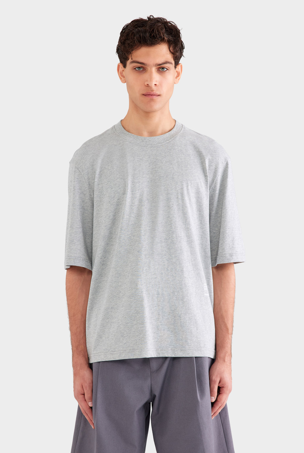 Oversized Cotton T Shirt - Grey Marl Lily