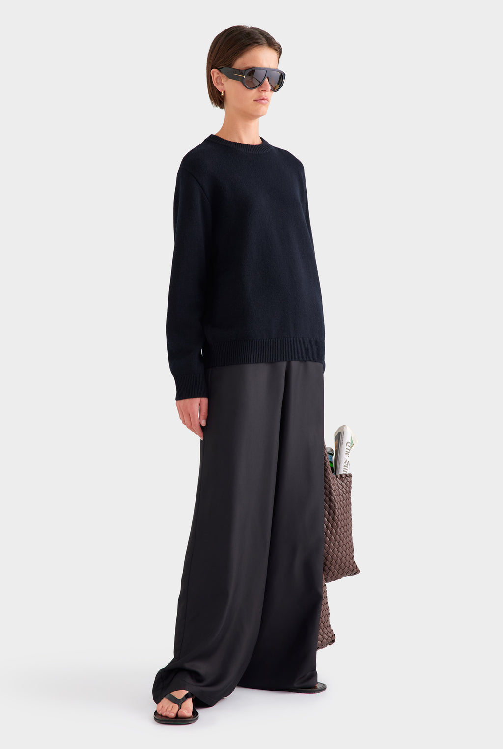 Oversized Wool Cashmere Sweater - Black