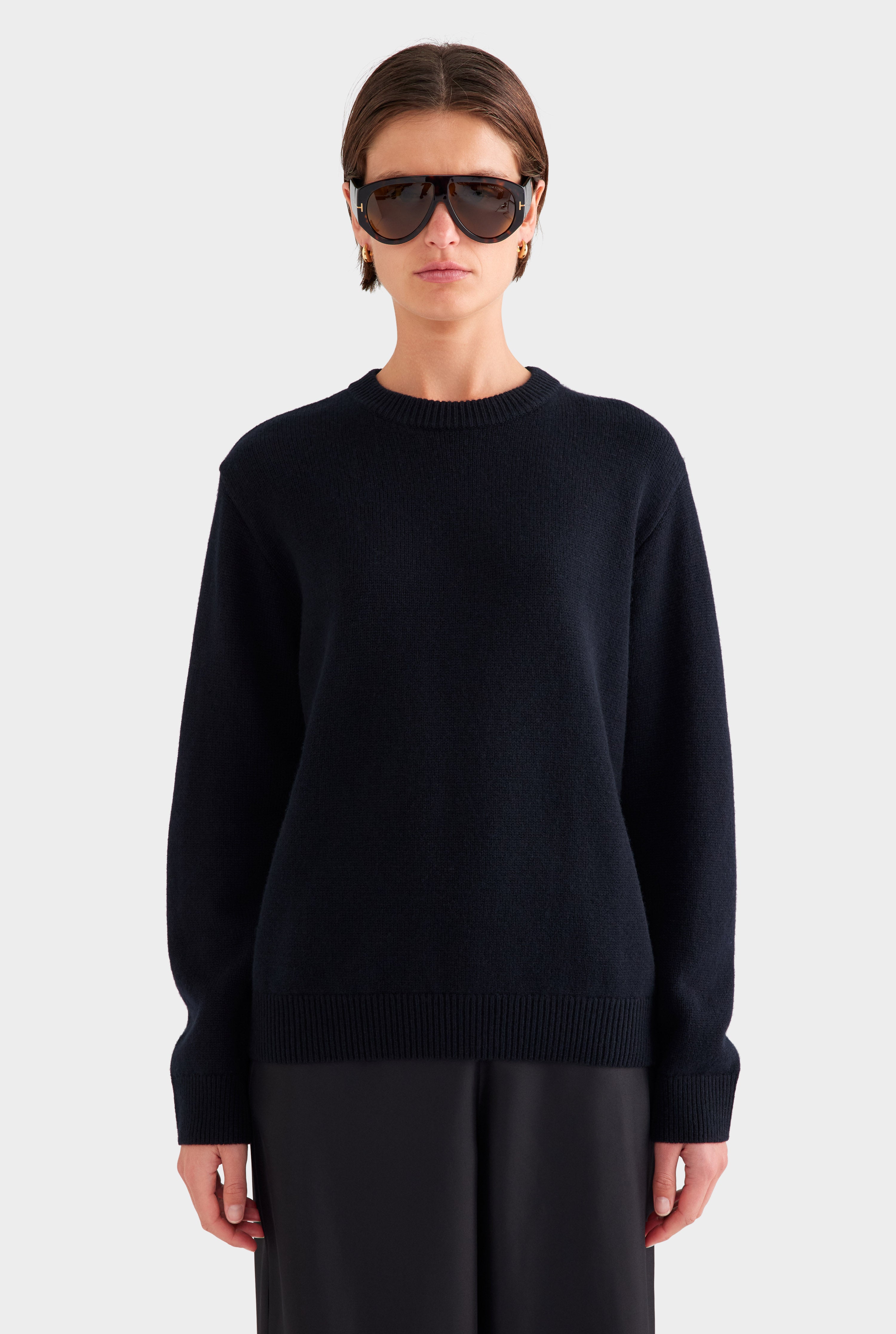 Oversized Wool Cashmere Sweater - Black