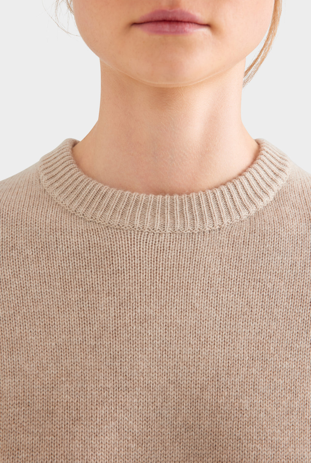 Oversized Wool Cashmere Sweater - Sand Marl