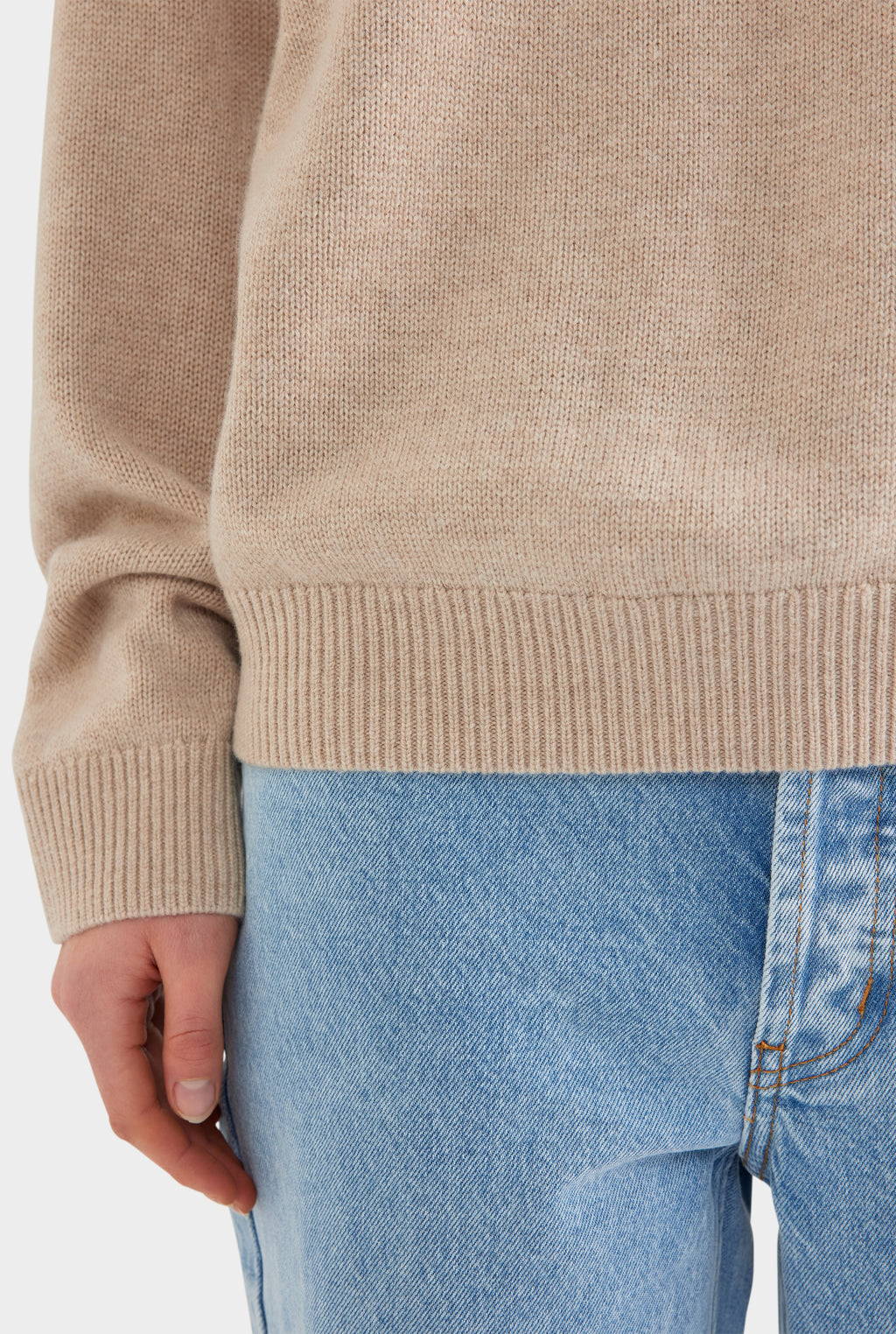 Oversized Wool Cashmere Sweater - Sand Marl