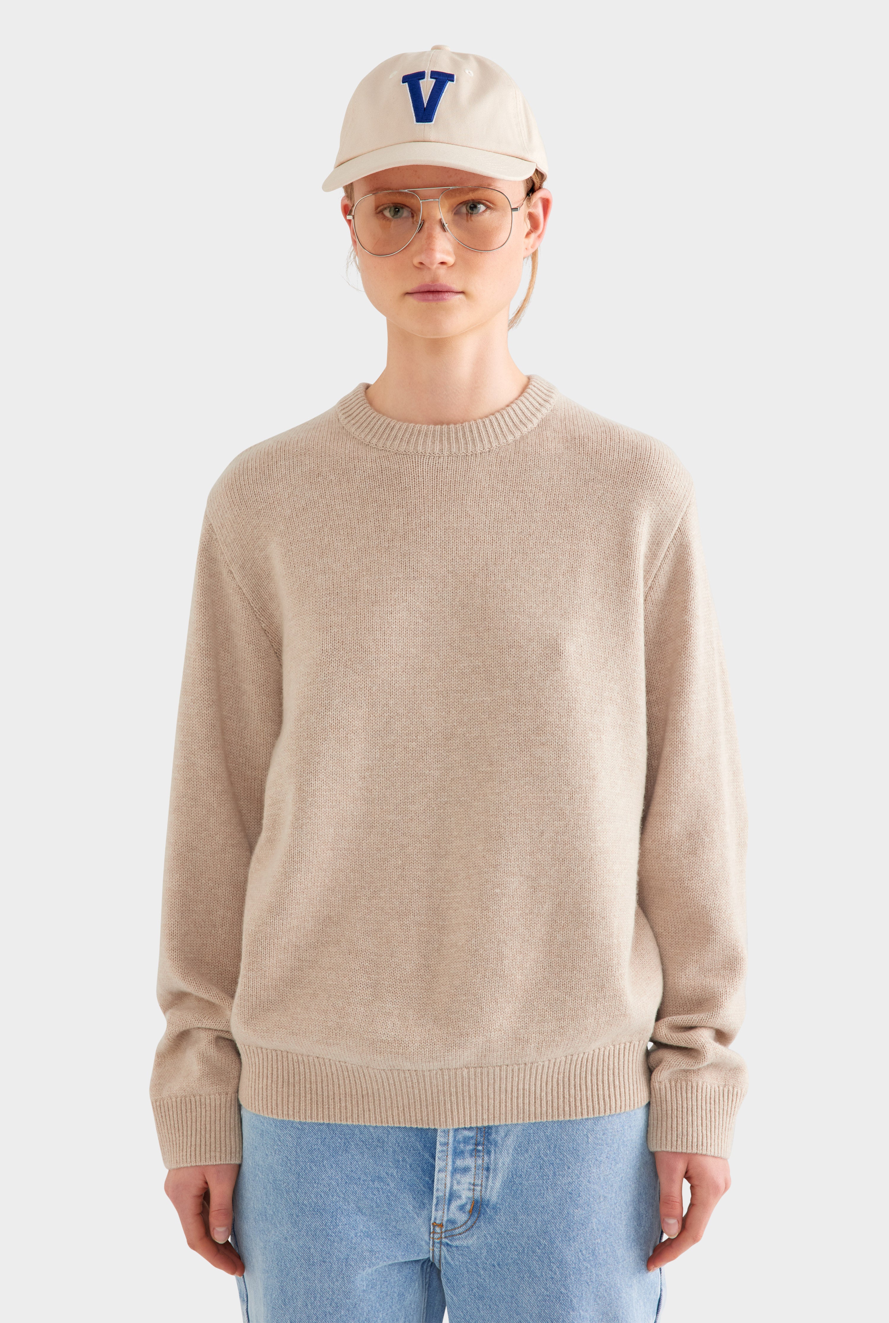 Oversized Wool Cashmere Sweater - Sand Marl