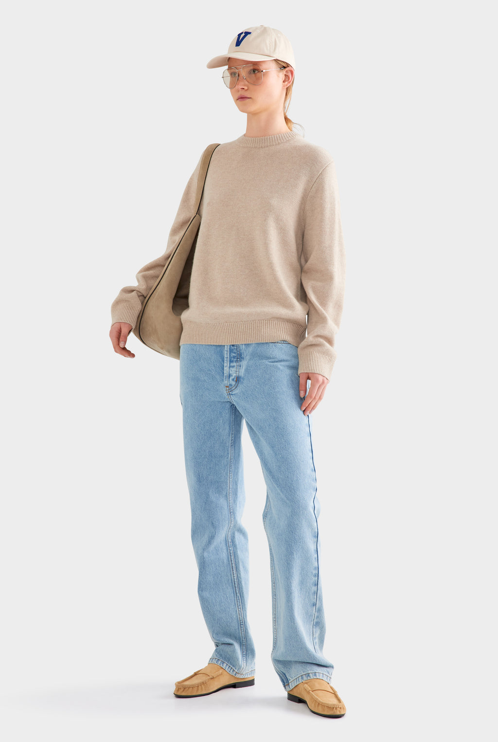 Oversized Wool Cashmere Sweater - Sand Marl