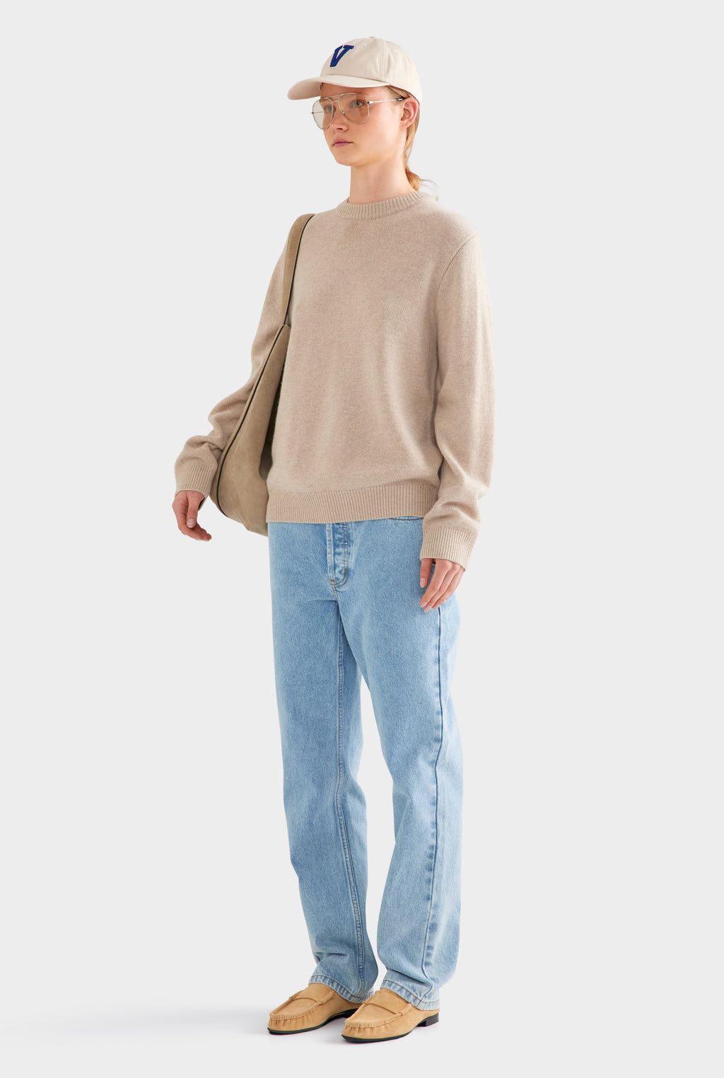 Oversized Wool Cashmere Sweater - Sand Marl