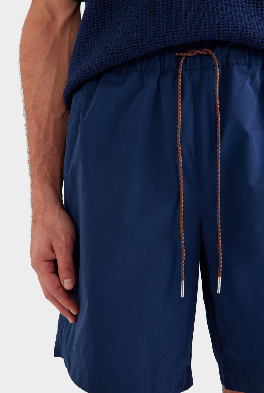 Oversized Nylon Taffeta Short - Navy