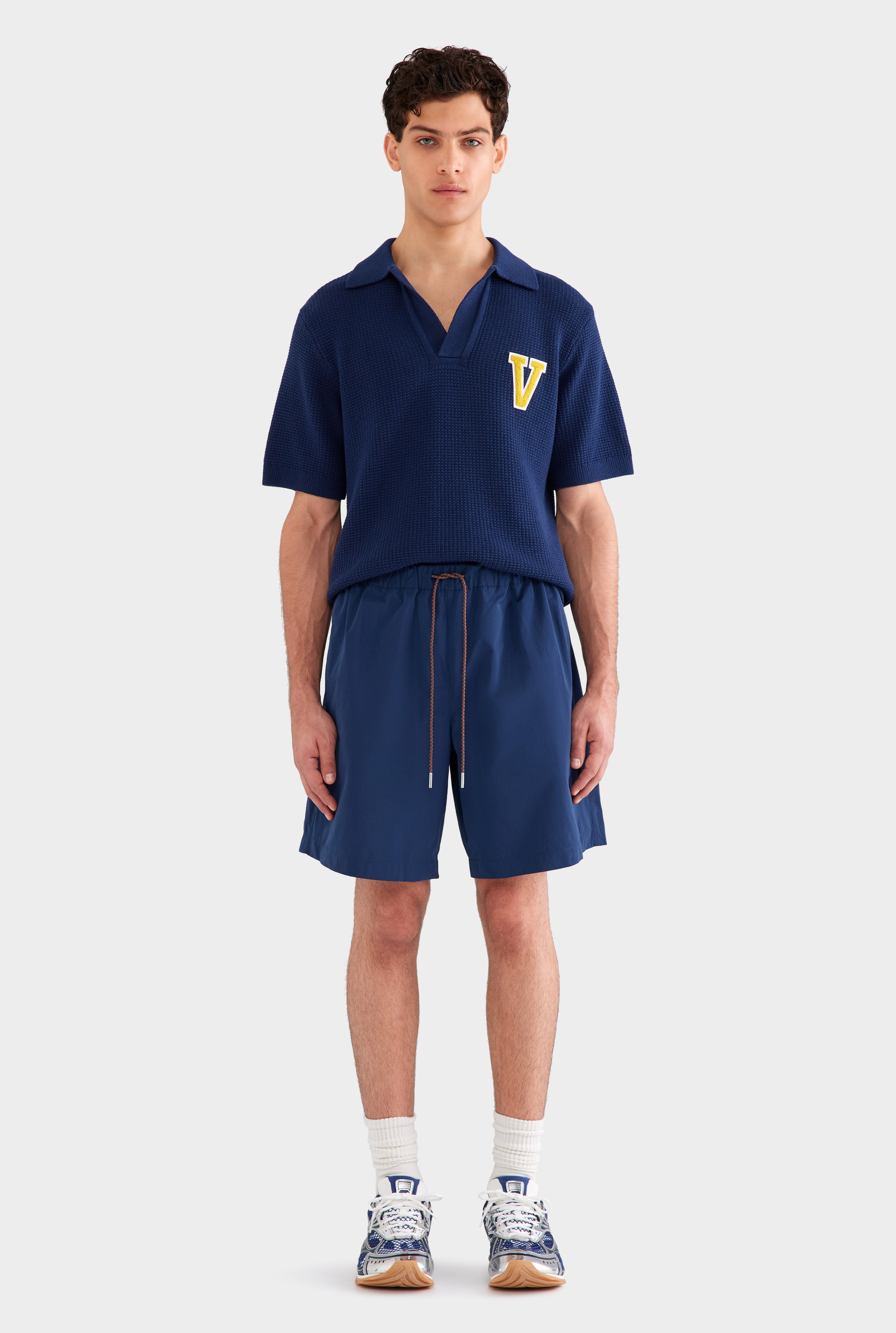 Mens Oversized Nylon Taffeta Short in Navy | Venroy – VENROY