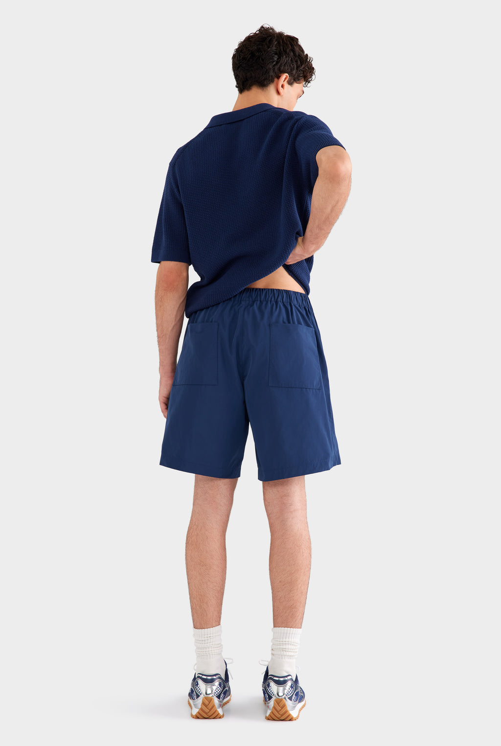 Oversized Nylon Taffeta Short - Navy