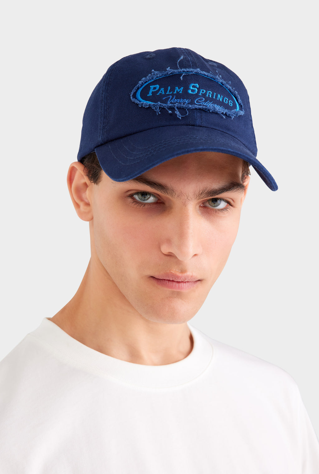 Palm Springs Patch Cotton Logo Cap - Navy/Blue