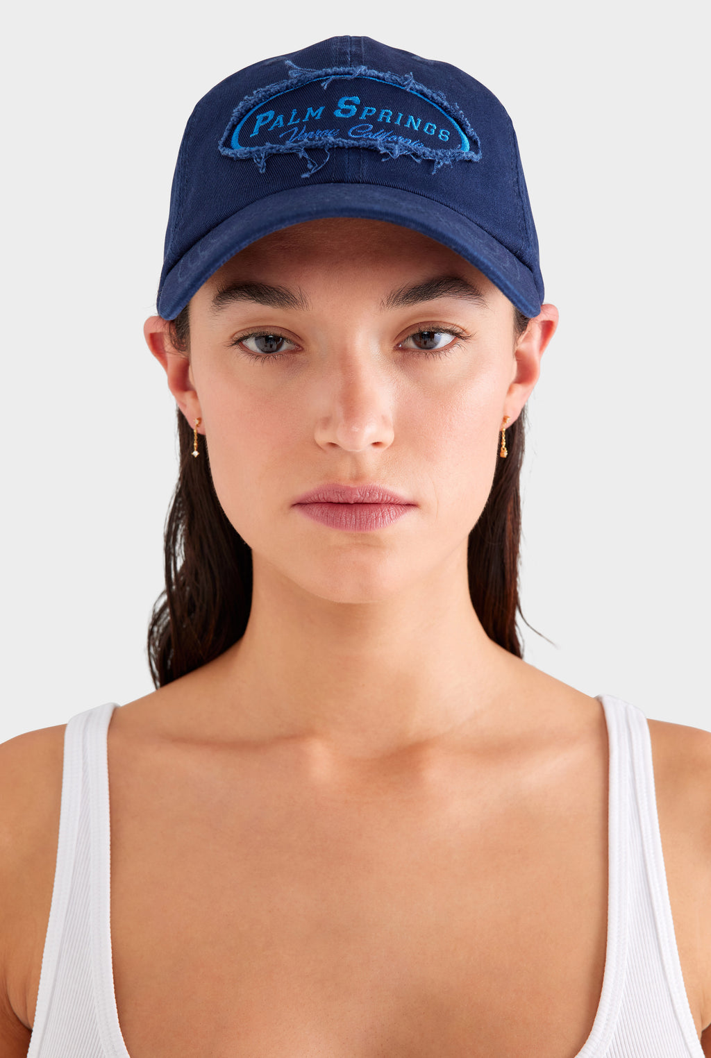 Palm Springs Patch Cotton Logo Cap - Navy/Blue