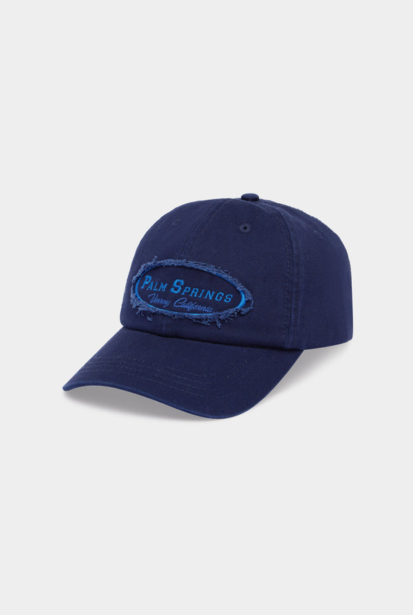 Palm Springs Patch Cotton Logo Cap - Navy/Blue