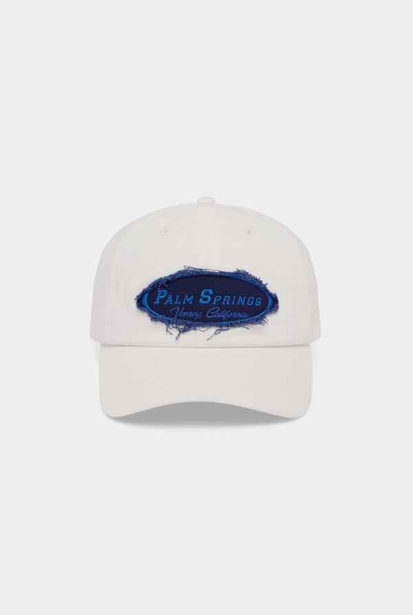 Palm Springs Patch Cotton Logo Cap - White/Blue