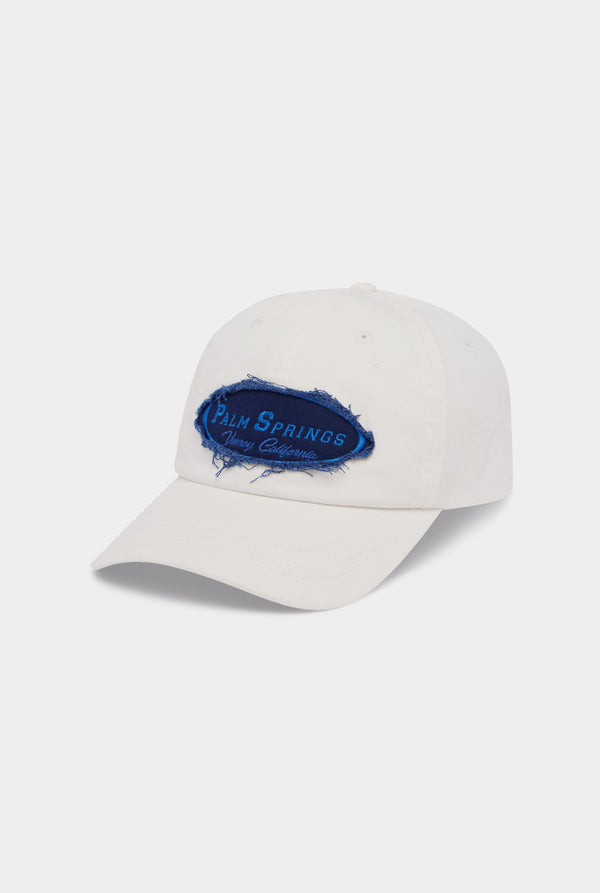 Palm Springs Patch Cotton Logo Cap - White/Blue