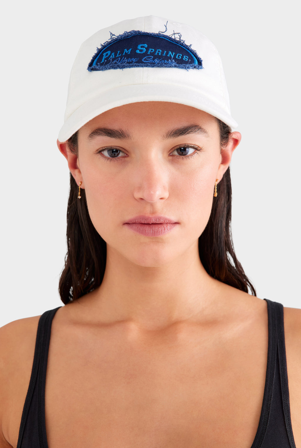 Palm Springs Patch Cotton Logo Cap - White/Blue