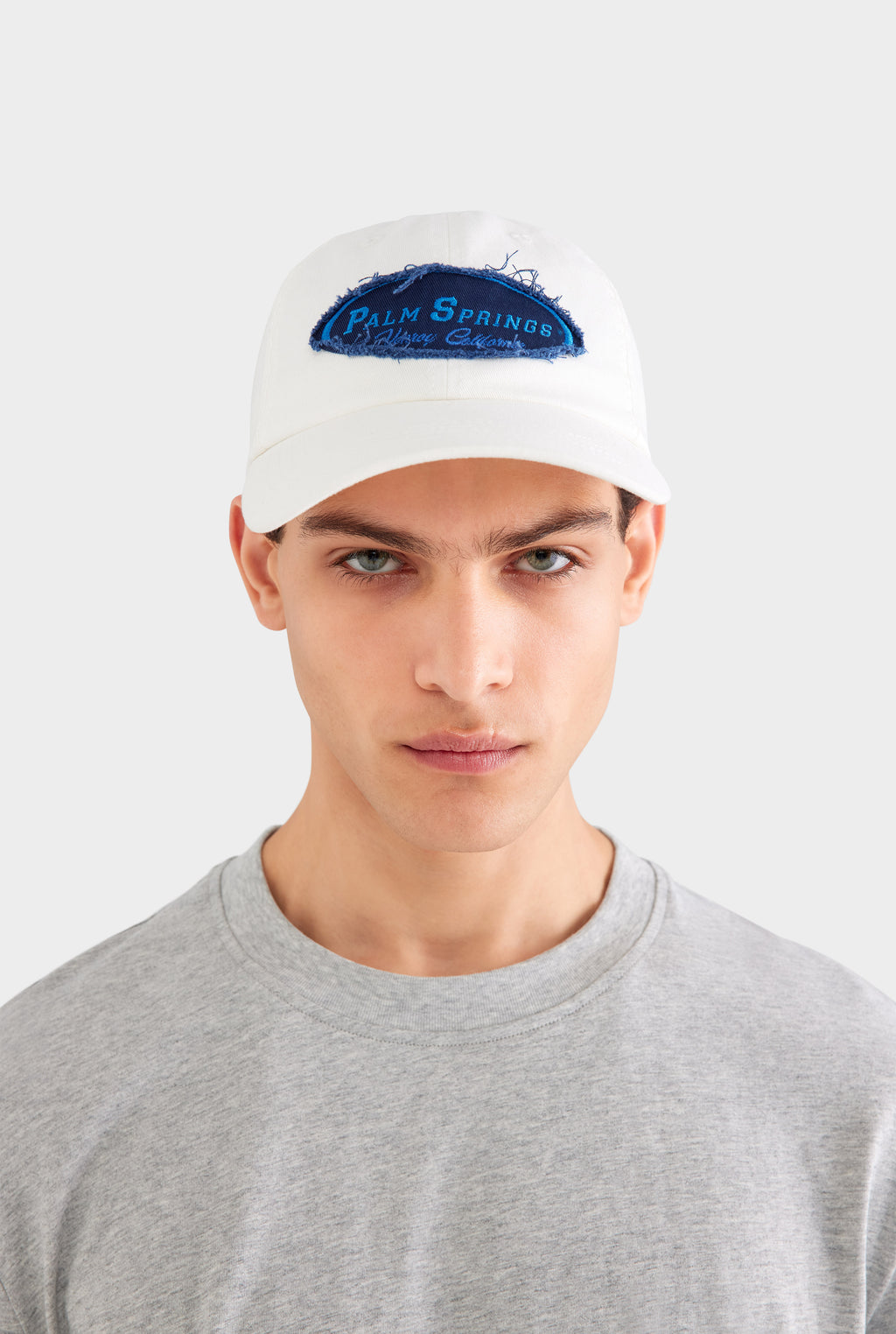 Palm Springs Patch Cotton Logo Cap - White/Blue