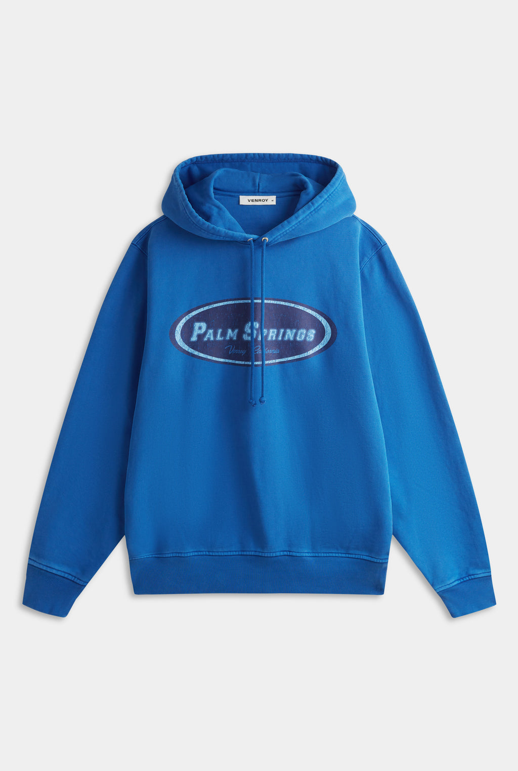 Pigment Dyed Fleece Track Hoodie - Cobalt Blue