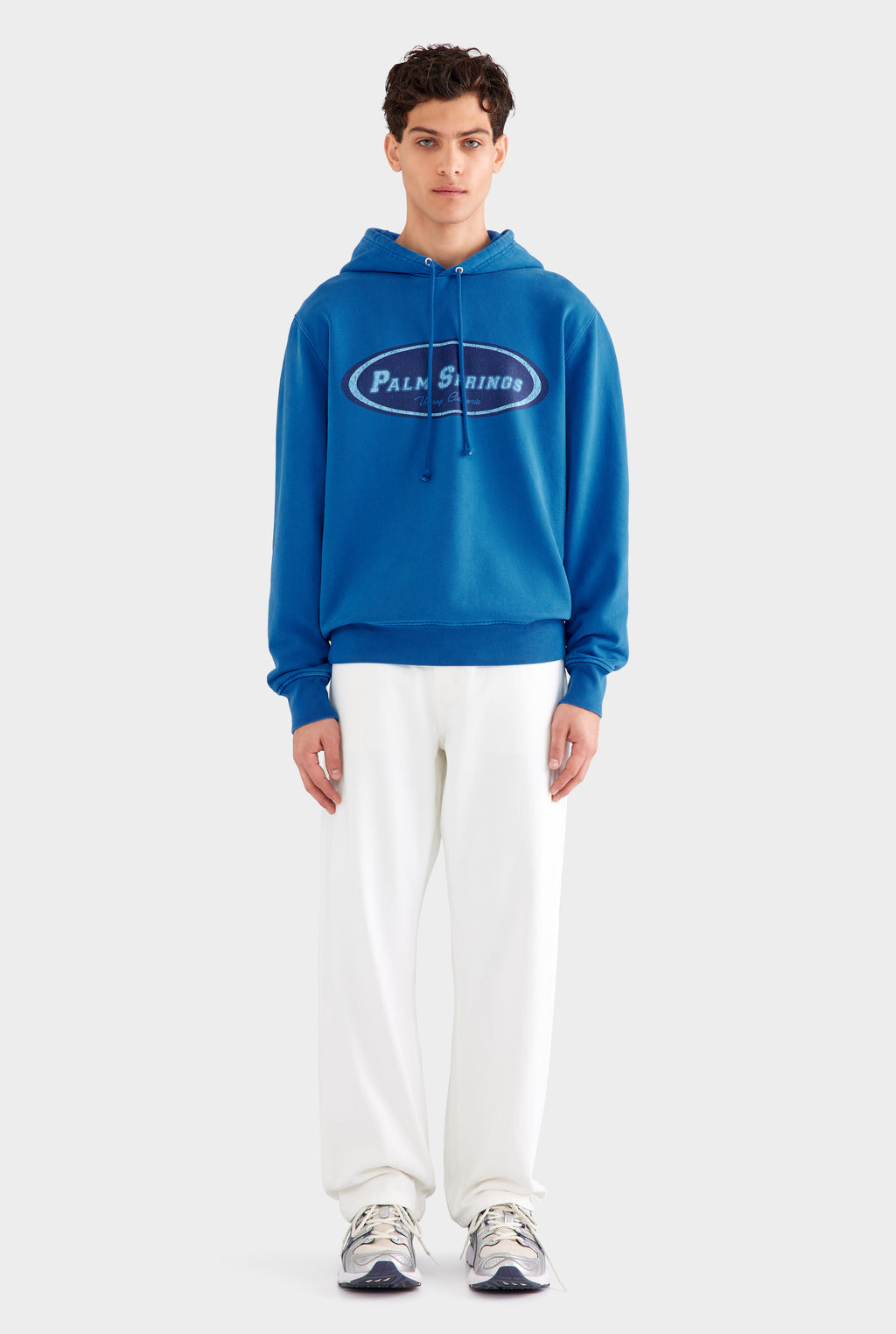 Pigment Dyed Fleece Track Hoodie - Cobalt Blue