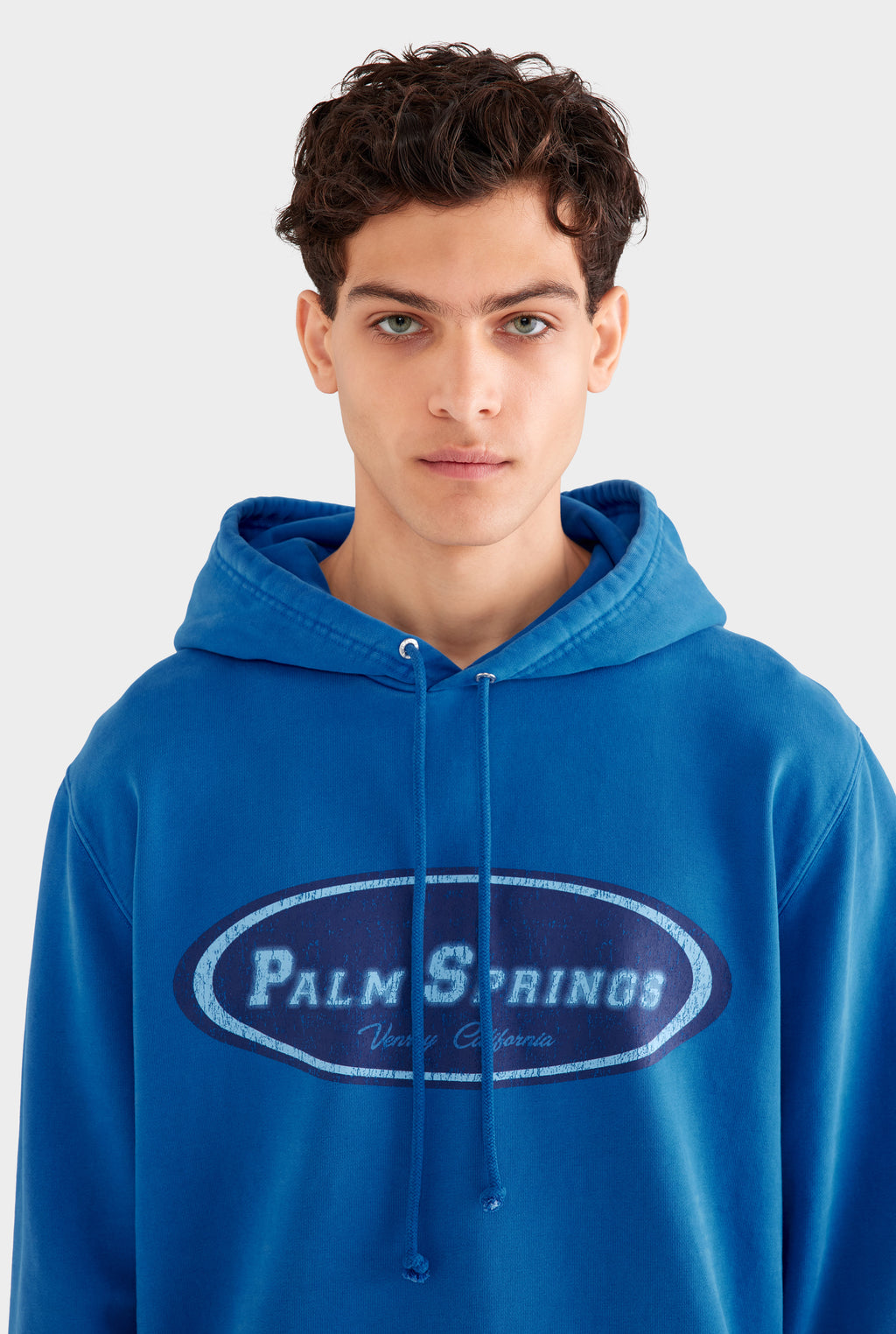 Pigment Dyed Fleece Track Hoodie - Cobalt Blue