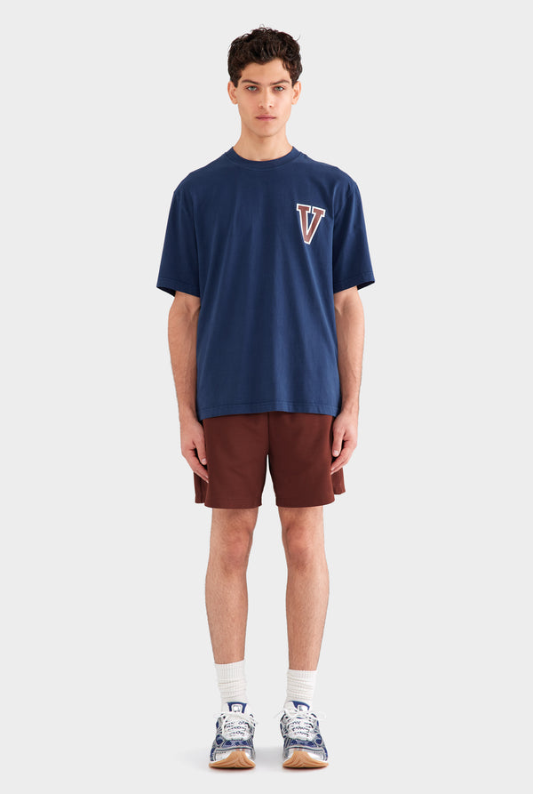 Pigment Dyed Standard Cotton T Shirt - Navy Blue/Chocolate