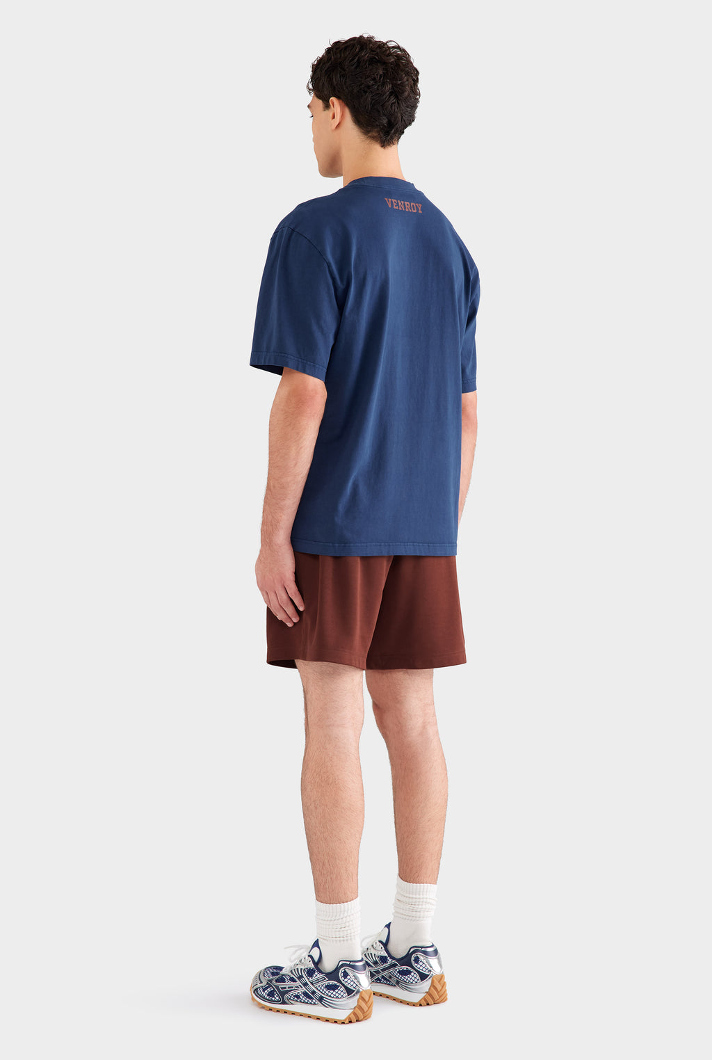 Pigment Dyed Standard Cotton T Shirt - Navy Blue/Chocolate