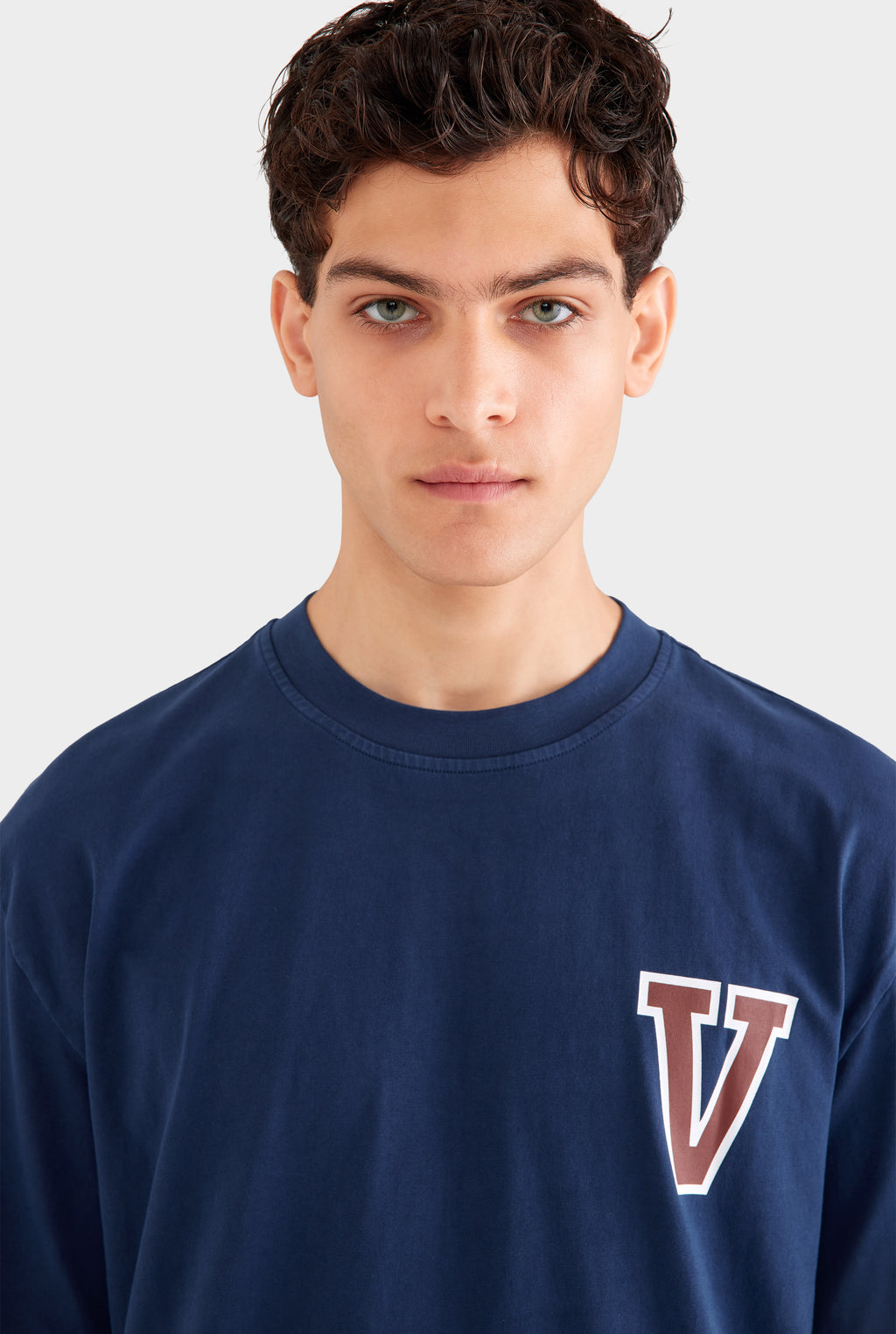 Pigment Dyed Standard Cotton T Shirt - Navy Blue/Chocolate