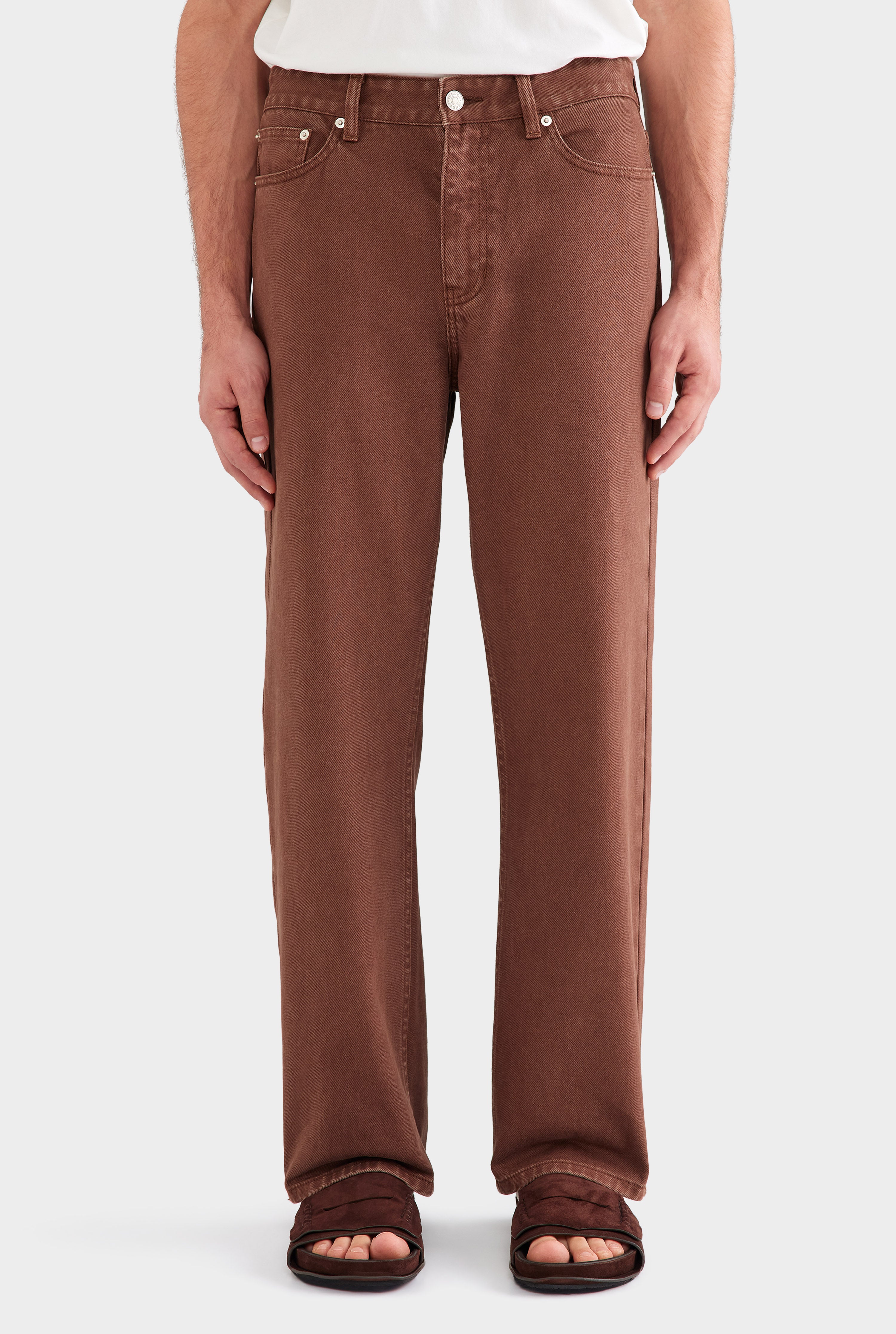 Pigment Dyed Straight Leg Denim Jean - Brown