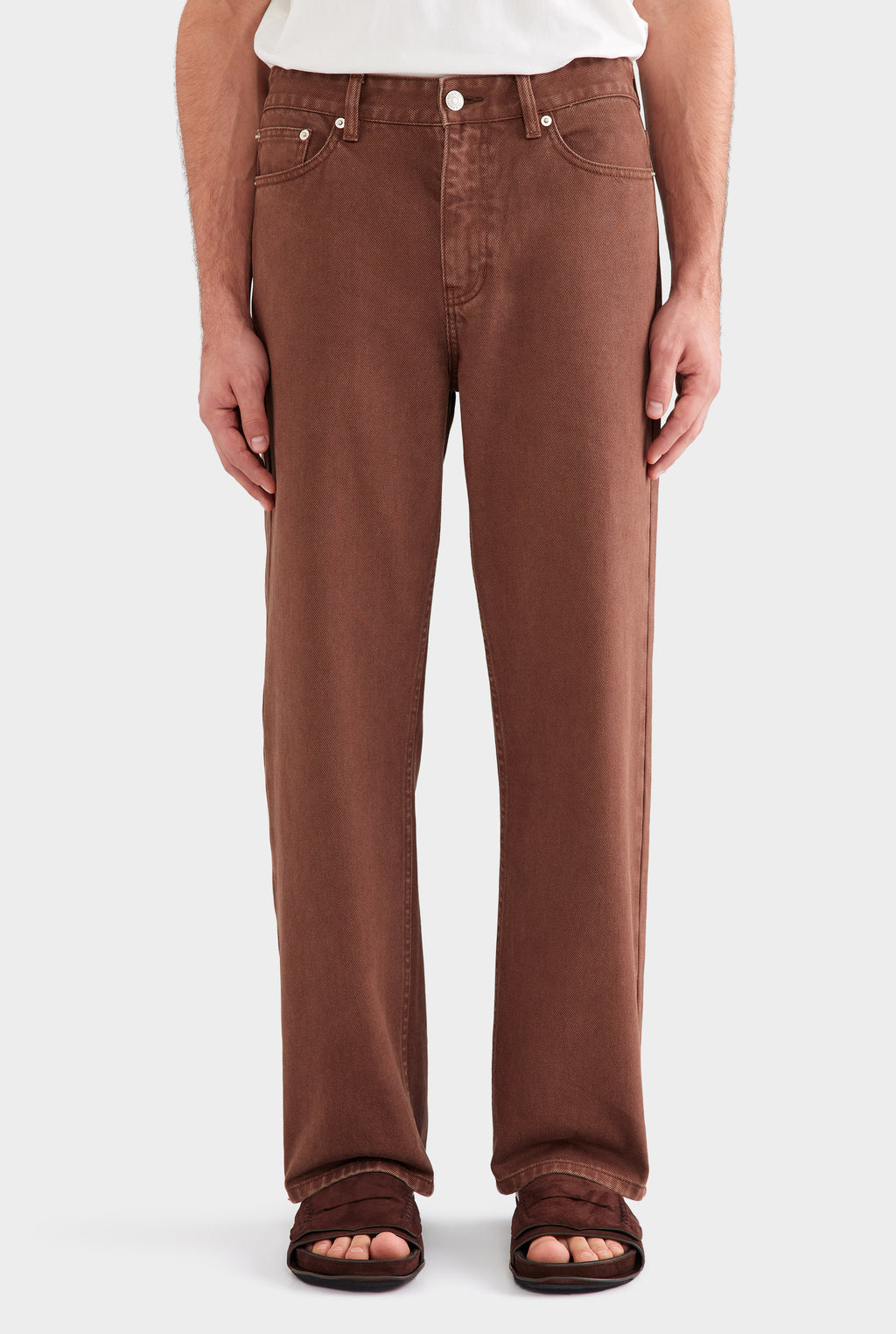 Pigment Dyed Straight Leg Denim Jean - Brown