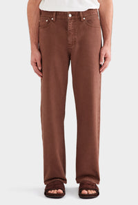 Pigment Dyed Straight Leg Denim Jean - Brown