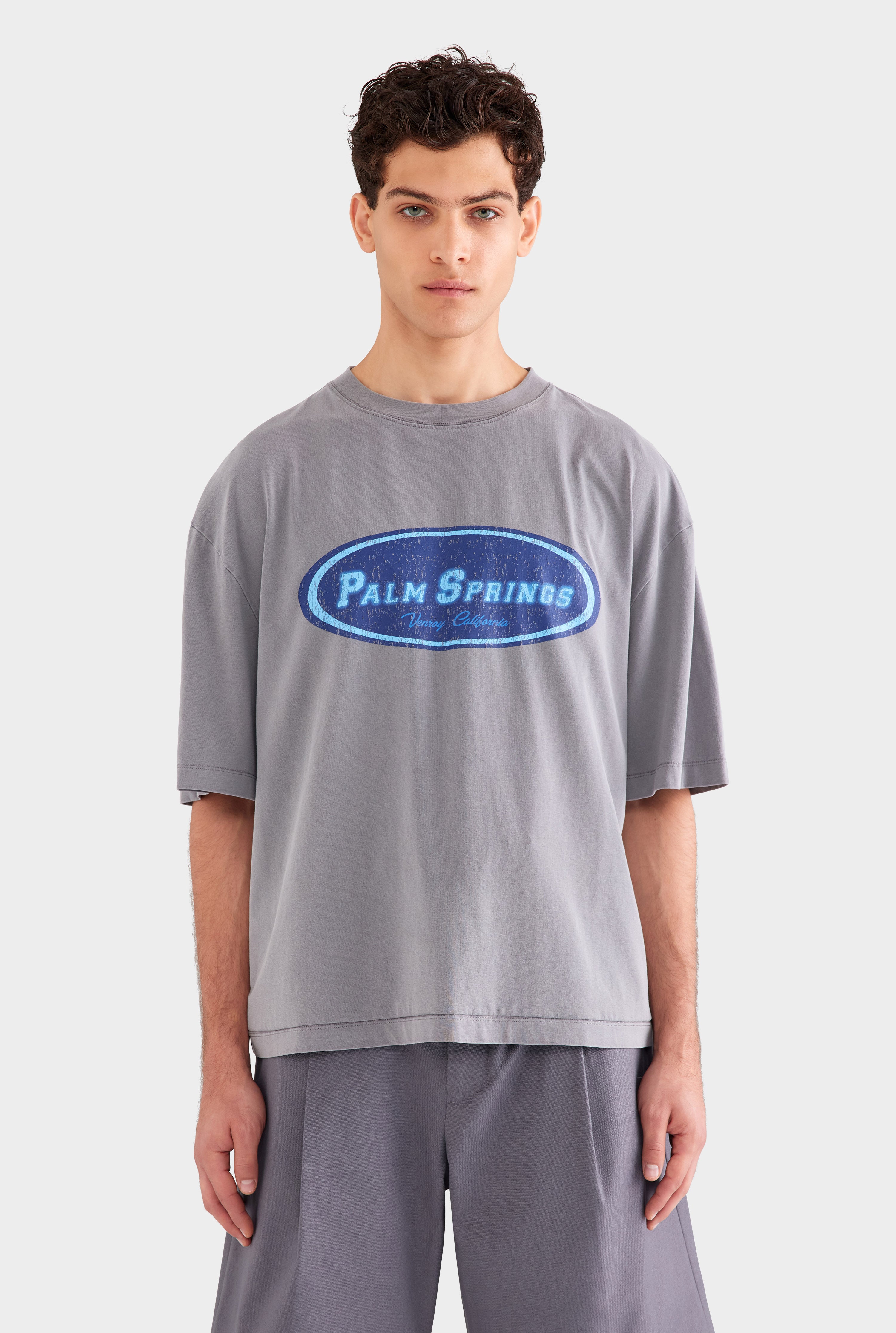 Pigment Dyed Supersized Cotton T Shirt - Charcoal