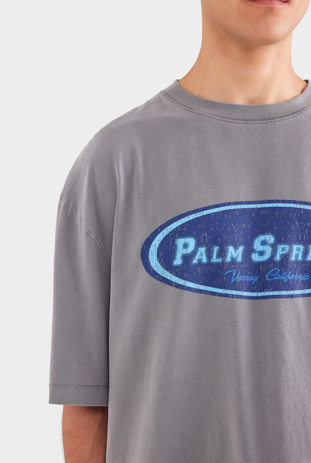 Pigment Dyed Supersized Cotton T Shirt - Charcoal