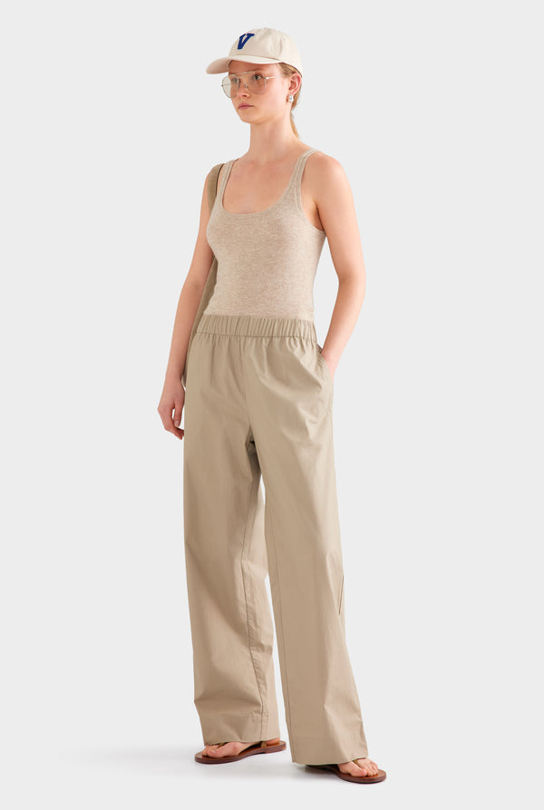 Heavy Cotton Poplin Pant - Pebble