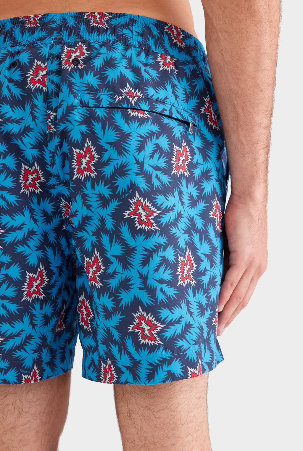 Printed Swim Short - Blue/Red BAM