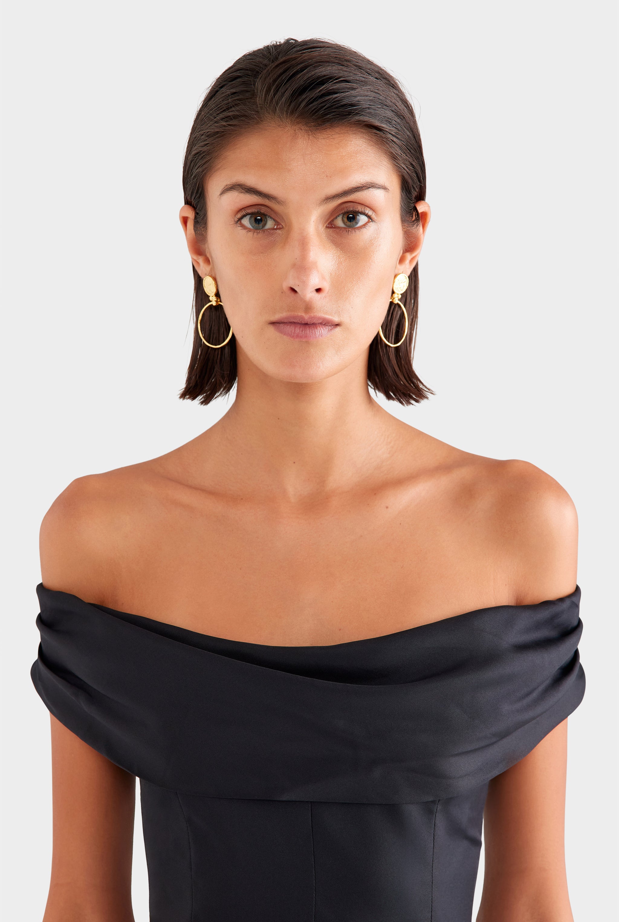 Silk Cowl Neck Bodice - Black