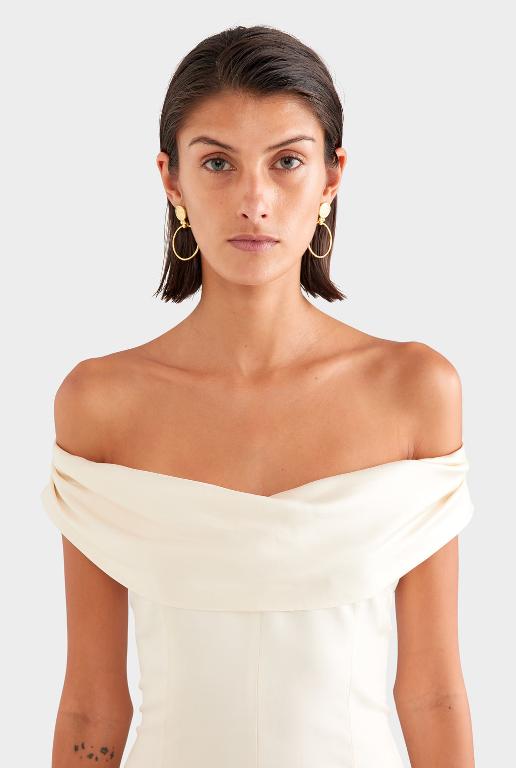 Silk Cowl Neck Bodice - Champagne