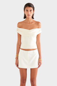 Silk Cowl Neck Bodice - Champagne