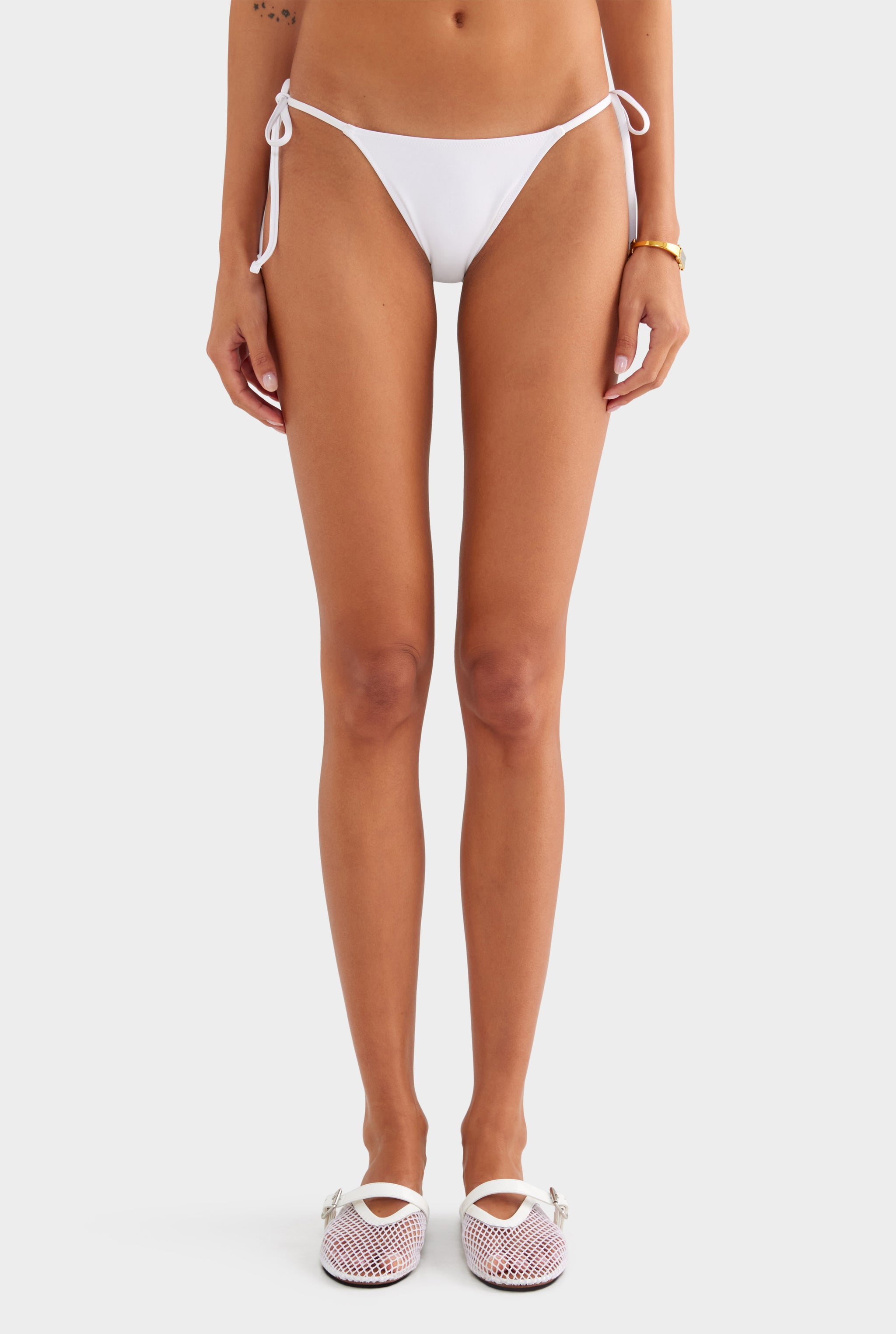 Tie Side Bikini Brief - White