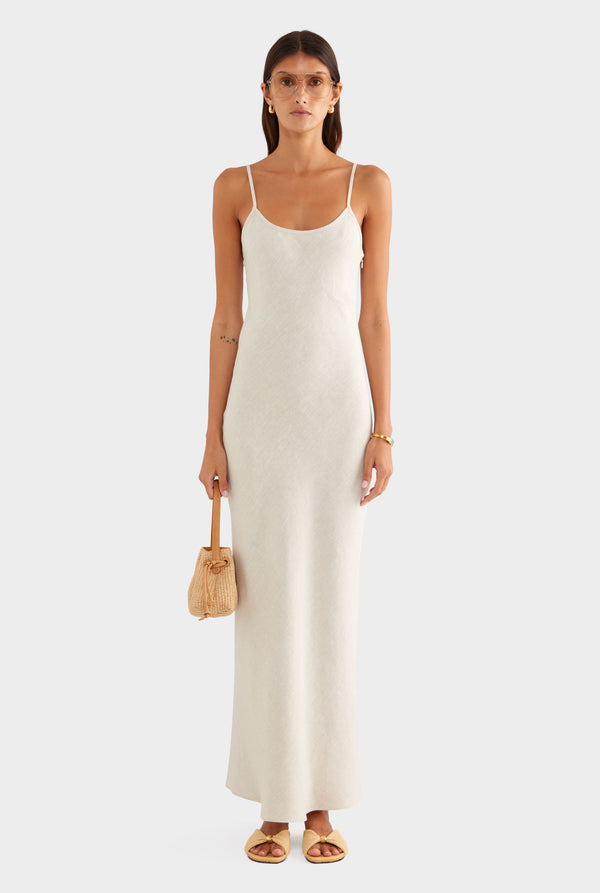 Linen Slip Dress - Sand