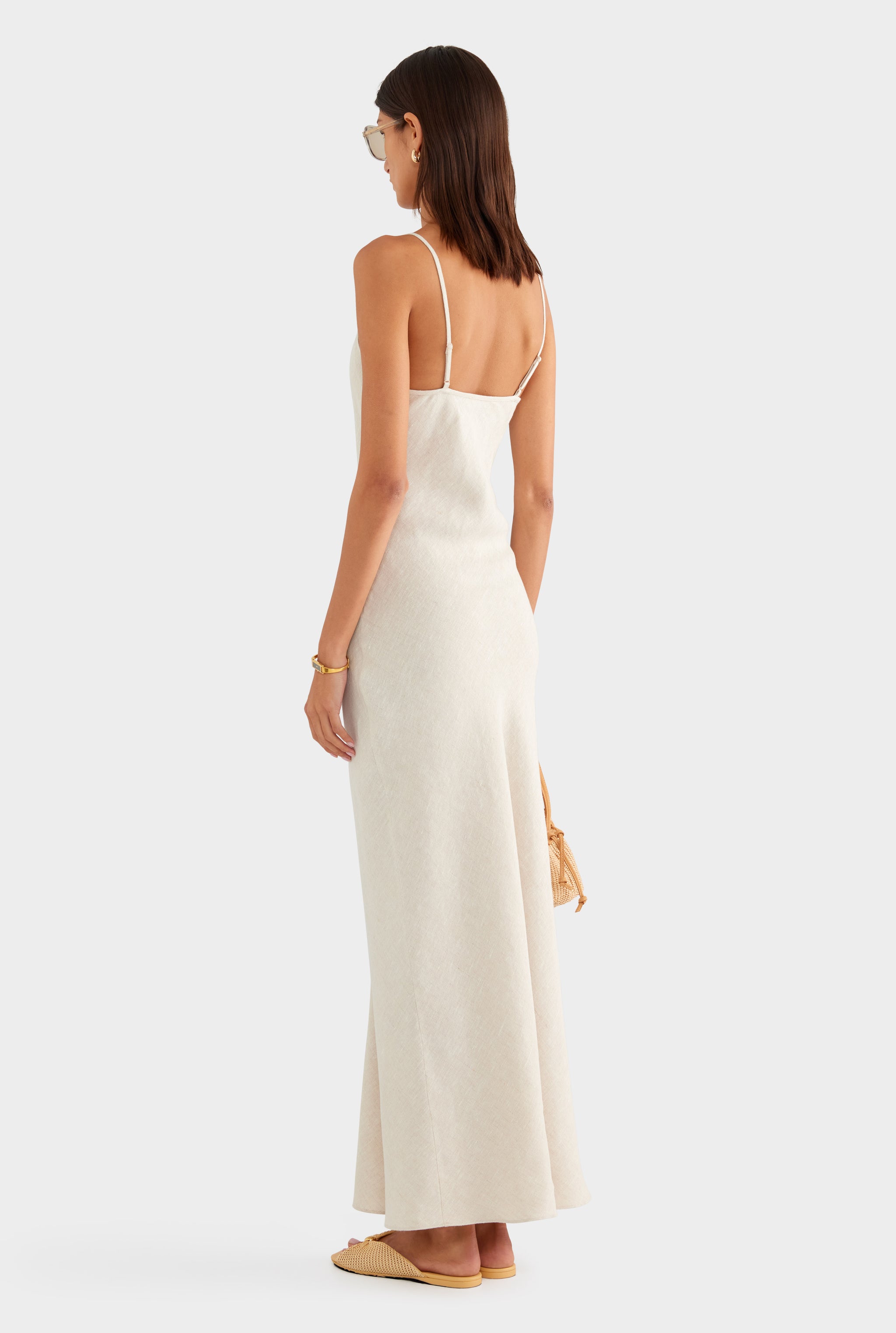 Linen Slip Dress - Sand