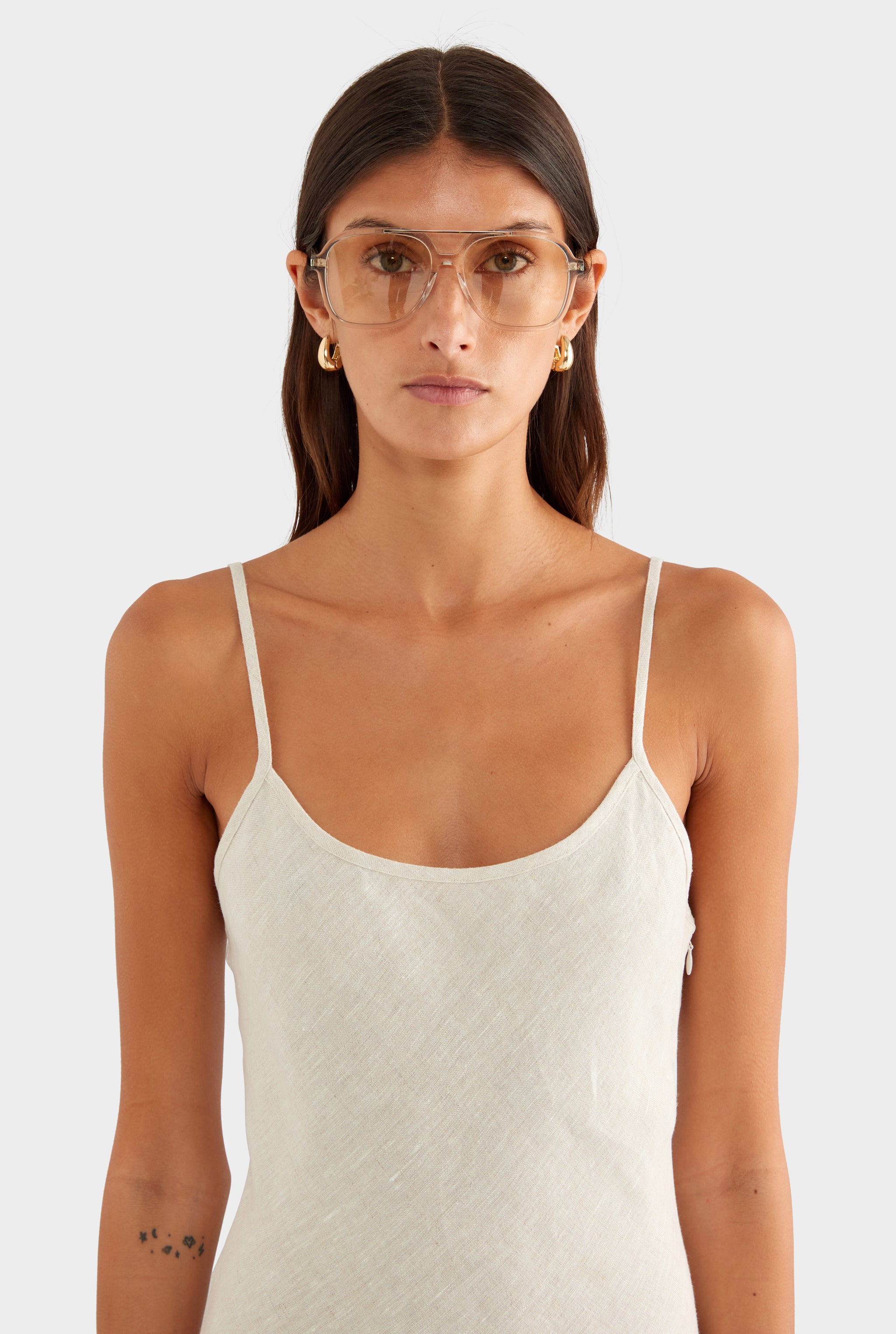 Linen Slip Dress - Sand