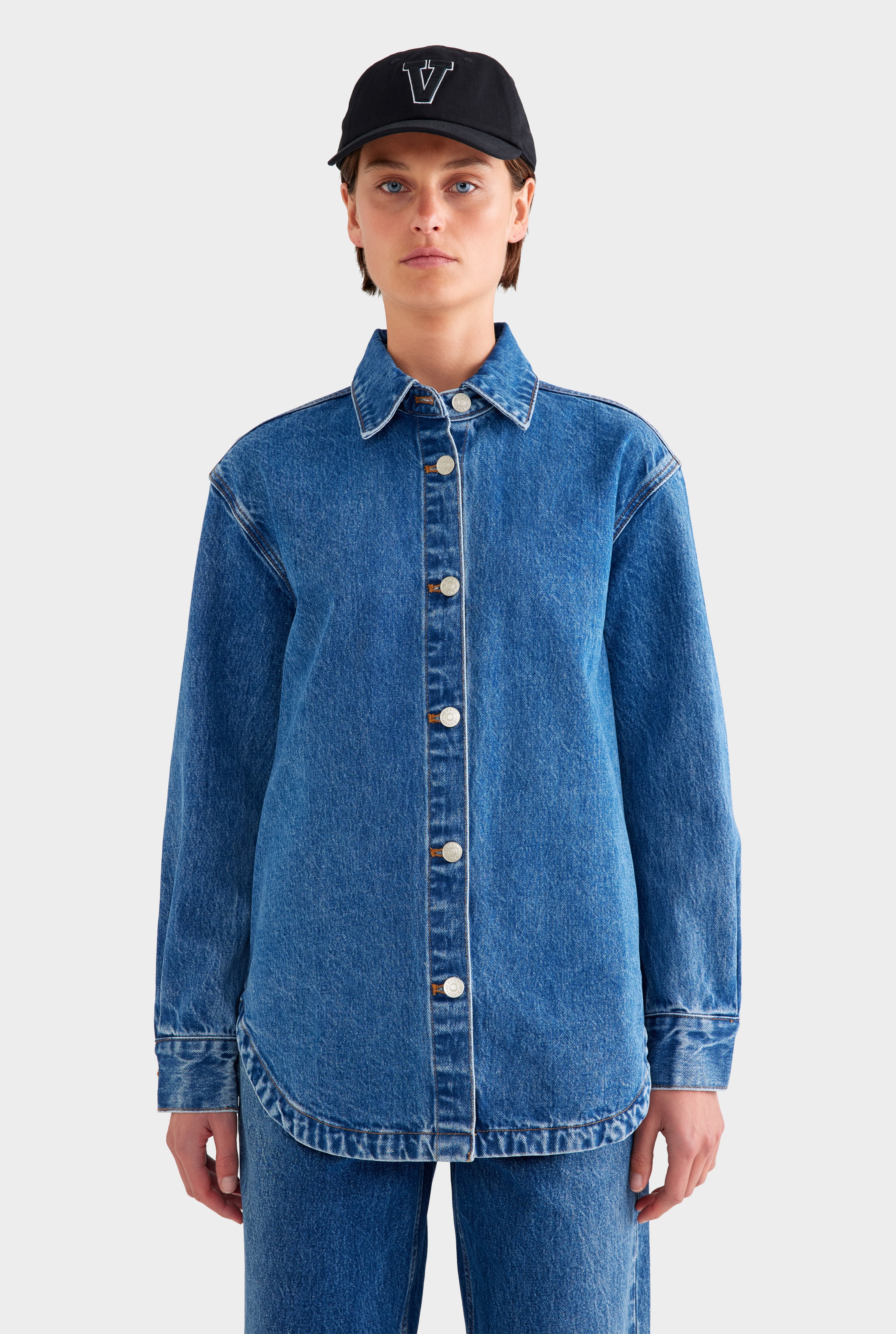 Relaxed Denim Shirt - Mid Indigo
