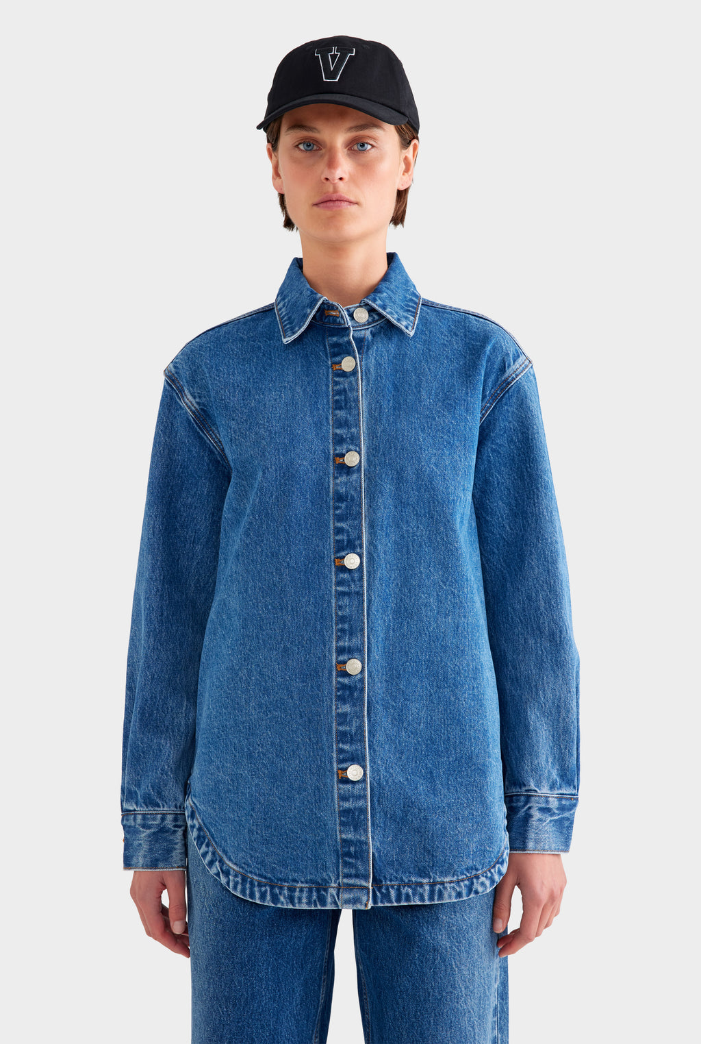 Relaxed Denim Shirt - Mid Indigo