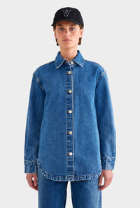 Relaxed Denim Shirt - Mid Indigo