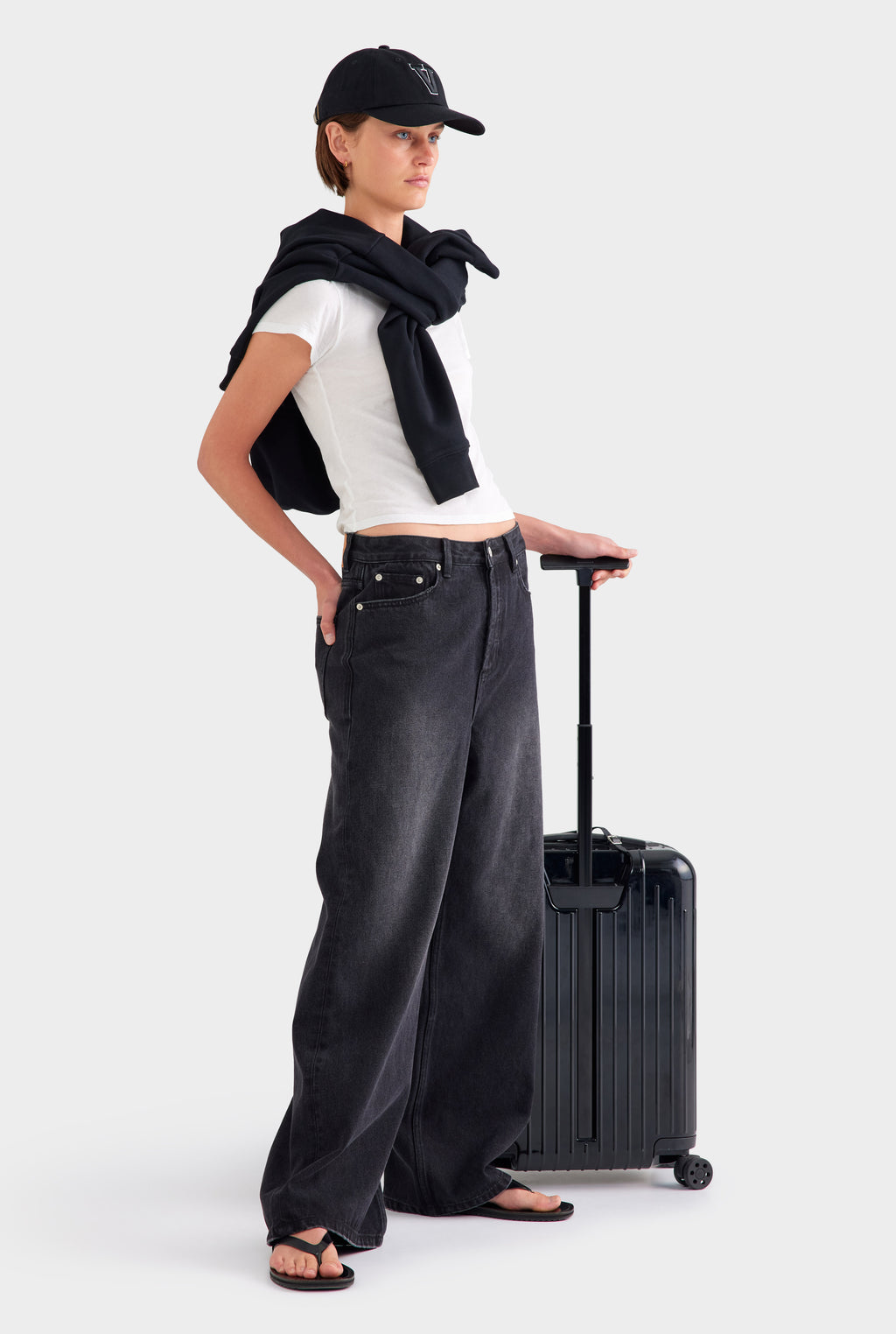 Relaxed Low Rise Denim Jean - Washed Black